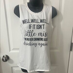 White Graphic Tank Top